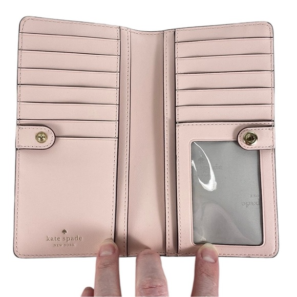 Kate Spade Madison Turtle Green Saffiano Leather Large Slim Bifold Wallet - Picture 7 of 17